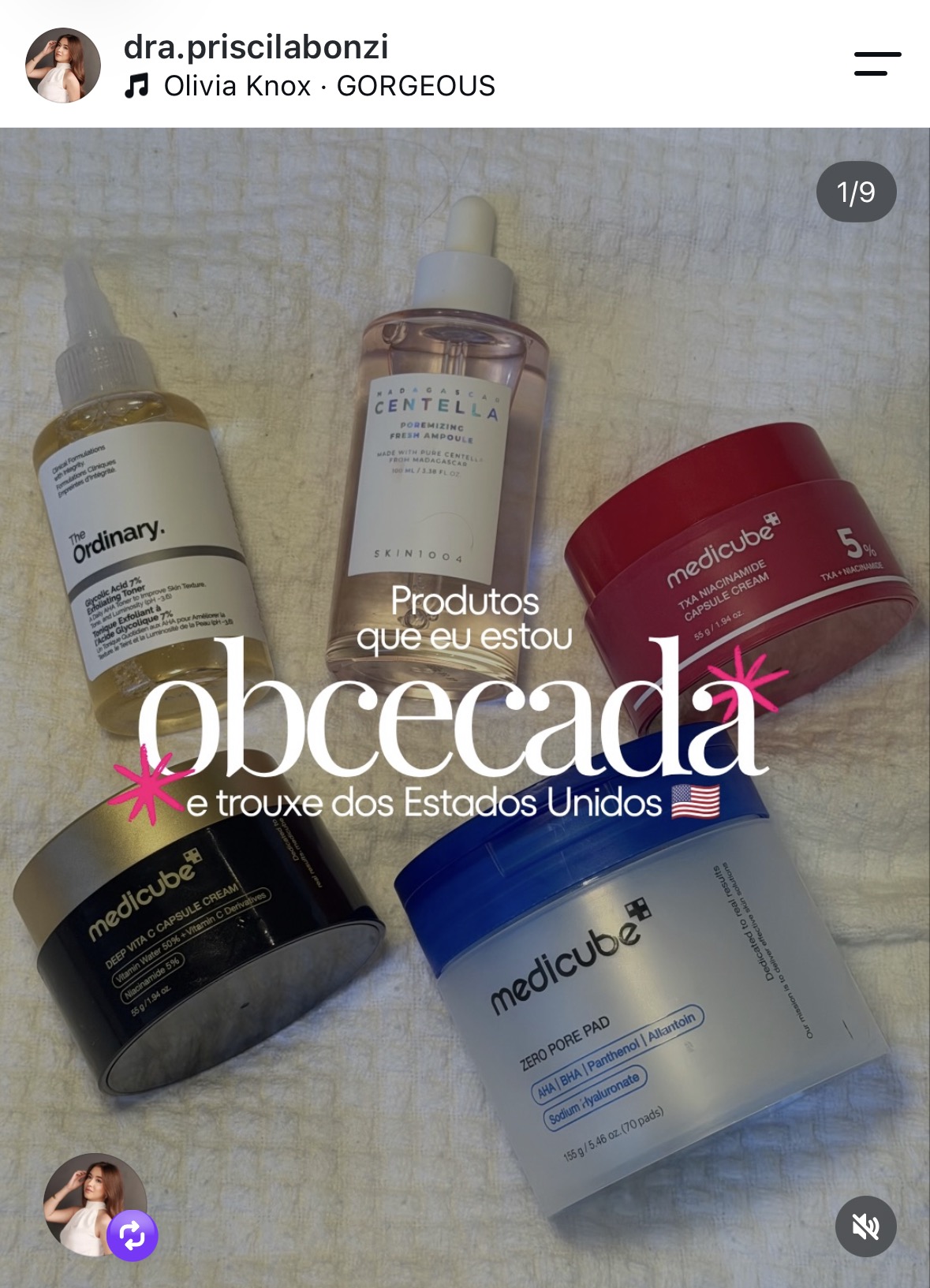 Conteúdo real de Priscila Bonzi sobre produtos e rotina de cuidados